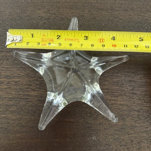Starfish Paperweight Shelf Sitter Clear Glass 4.5" X 4.5" Ocean Decor Trinket - Picture 10 of 10
